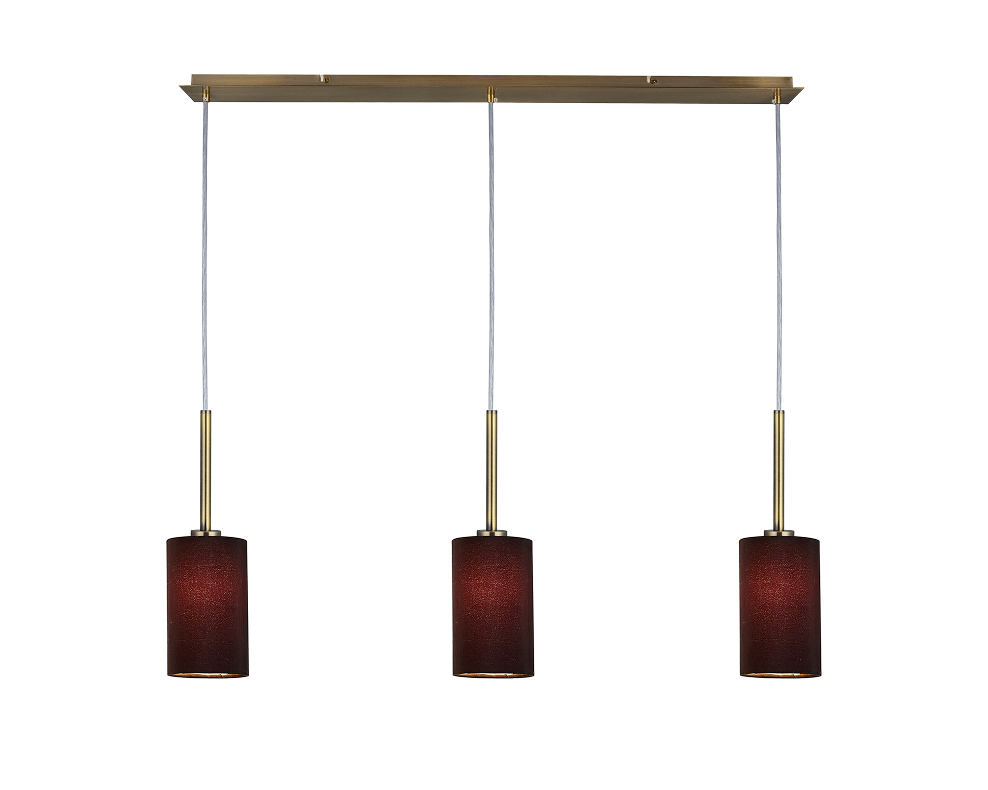 DK0773  Baymont 12cm Shade 3 Light Pendant Antique Brass, Black/White